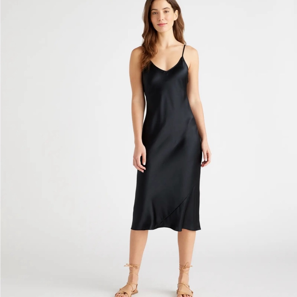 Black Silk Slip Dress